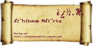 Öhlbaum Márta névjegykártya